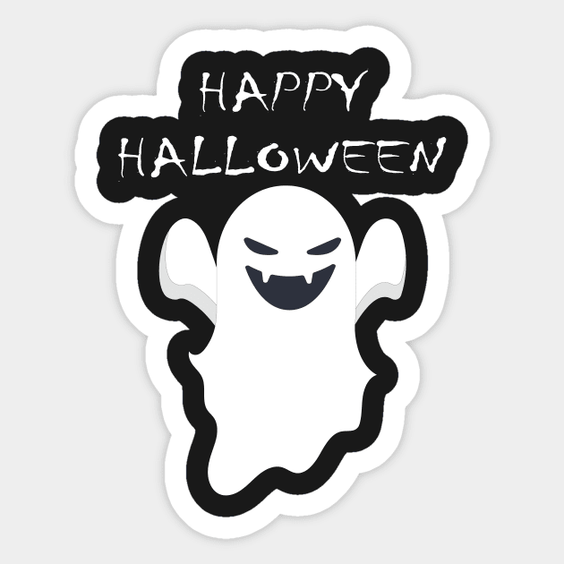 Happy Halloween Vampire Ghost Sticker by JevLavigne